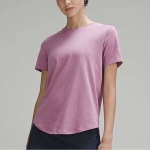 Lululemon Love Crewneck T-Shirt Velvet Dust Pima Cotton Short Sleeve Size 4